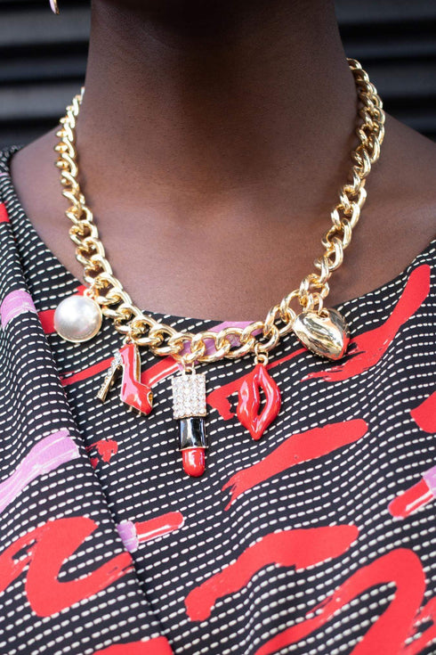 Lipstick Charm Necklace